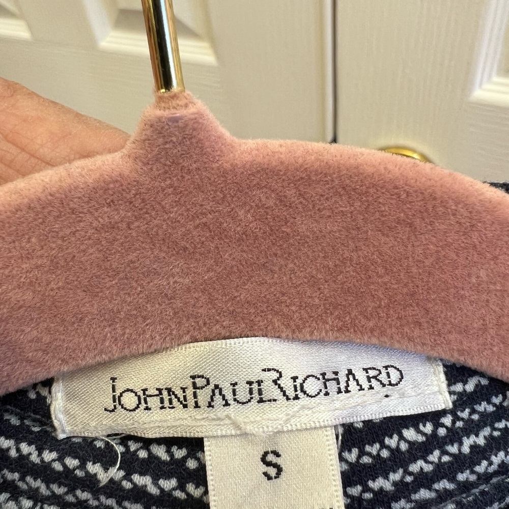 John Paul Richard Studded Puff Sleeve Moto Jacket – Blue & White Knit-S - Picture 4 of 6
